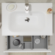 Meuble salle de bain 70 cm - Plan vasque Solid surface - Blanc strié mat - A suspendre - Karaib 2