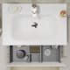 Meuble salle de bain 70 cm - Plan vasque Solid surface - Cachemire strié mat - A suspendre - Karaib 2