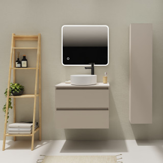 Meuble salle de bain 70 cm pour vasque à poser - Cachemire mat - A suspendre - Karaib 2