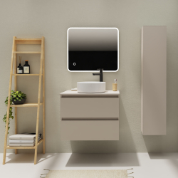 Meuble salle de bain 70 cm pour vasque à poser - Cachemire mat - A suspendre - Karaib 2