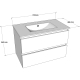Meuble salle de bain 80 cm - Plan vasque céramique - Vert strié mat - A suspendre - Karaib 2