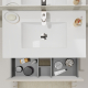Meuble salle de bain 80 cm - Plan vasque céramique - Cachemire mat - A suspendre - Karaib 2