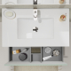 Meuble salle de bain 80 cm - Plan vasque céramique - Vert strié mat - A suspendre - Karaib 2