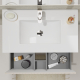 Meuble salle de bain 80 cm - Plan vasque céramique - Cachemire strié mat - A suspendre - Karaib 2