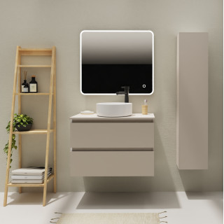 Meuble salle de bain 80 cm pour vasque à poser - Cachemire mat - A suspendre - Karaib 2