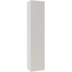 Meuble colonne salle de bain 140 cm suspendu - Blanc strié mat - Karaib 2