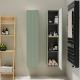 Meuble colonne salle de bain 140 cm suspendu - Vert strié mat - Karaib 2