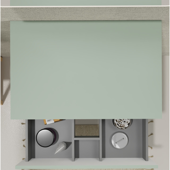 Meuble salle de bain 70 cm pour vasque à poser - Vert mat - A suspendre - Karaib 2