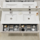 Meuble salle de bain 120 cm - Double vasque céramique - Cachemire mat - A suspendre - Karaib 2
