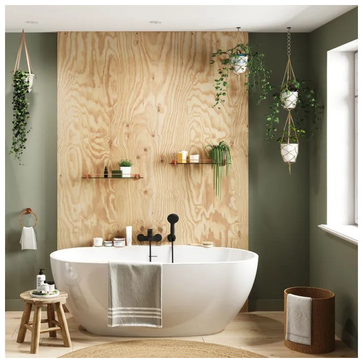 BAIGNOIRE ILOT AGATA OVALE 165X80 - 140 L - BLANC BRILLANT