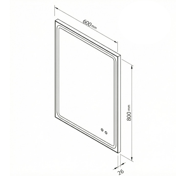 Miroir Salle de Bain - 60x80 cm - Anti-buée - Rectangulaire - avec Éclairage Led - MIA