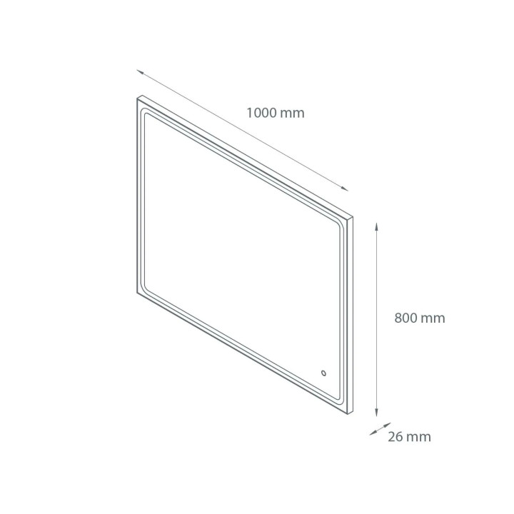 Miroir Salle de Bain - 100x80 cm - Rectangulaire - avec Éclairage Led - MIA