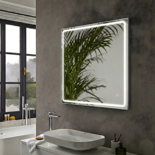 Miroir Salle de Bain - 80x80 cm - Rectangulaire - avec Éclairage Led - MIA