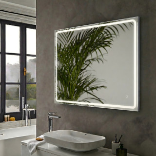 Miroir Salle de Bain - 100x80 cm - Rectangulaire - avec Éclairage Led - MIA