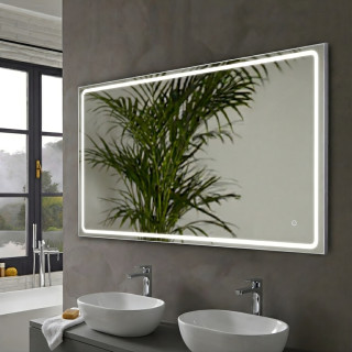 Miroir Salle de Bain - 140x80 cm - Rectangulaire - avec Éclairage Led - MIA