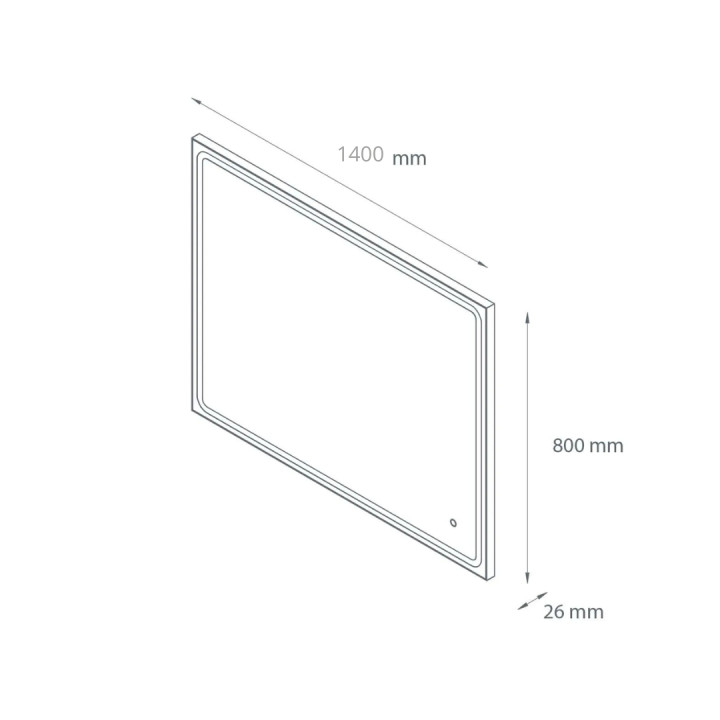 Miroir Salle de Bain - 140x80 cm - Rectangulaire - avec Éclairage Led - MIA