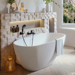 BAIGNOIRE ILOT AGATA OVALE 165X80 - 140 L - BLANC MAT