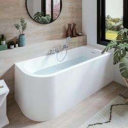 BAIGNOIRE SEMI ILOT CANDELA D'ANGLE DROITE - 170X75 - BLANC BRILLANT