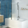 Pare-baignoire 3 volets pivotants design 120x140 cm aluminium chrom&eacute; 5 mm - Kordo