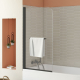 PARE BAIGNOIRE GENA 80 CM 1 VOLET PIVOTANT NOIR MAT