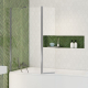 PARE BAIGNOIRE OBLIK 80 + 27 2 VOLETS FIXE + PIVOTANT CHROME
