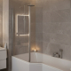 PARE BAIGNOIRE OBLIK 80 + 27 2 VOLETS FIXE + PIVOTANT CHROME
