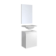 Pack lave mains avec miroir Porto Blanc brillant - Marque allibert