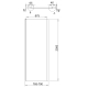 Paroi de douche retour fixe pour porte de douche pivotante 76.5-79x200 cm noir mat Laja
