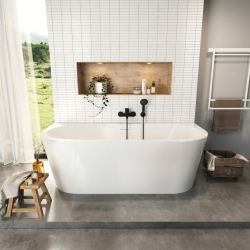 BAIGNOIRE ILOT MURAL PHILOA OVALE 170X75 - 200 L - BLANC