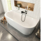 BAIGNOIRE ILOT MURAL PHILOA OVALE 170X75 - 200 L - BLANC