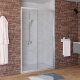 Porte de douche coulissante 140x200 cm Aluminium chromé 6 mm anticalcaire réversible Laja