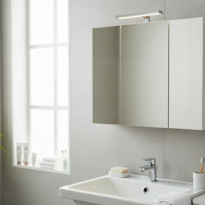 Armoire de toilette éclairante 3 portes 60 cm blanche Juno 2