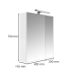 Armoire de toilette éclairante 2 portes 60 cm blanche Juno 2