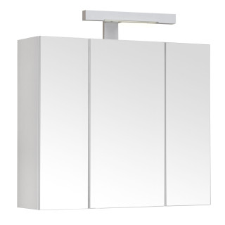 Armoire de toilette 60 cm triptyque éclairante Piano blanche mat