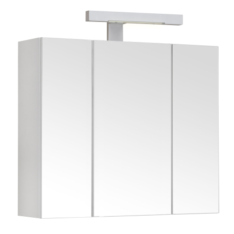 Armoire de toilette 60 cm triptyque éclairante Piano blanche mat