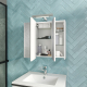 Armoire de toilette 60 cm triptyque éclairante Piano blanche mat