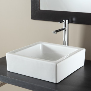 Vasque à poser carrée 40 cm - Blanc brillant - Electre