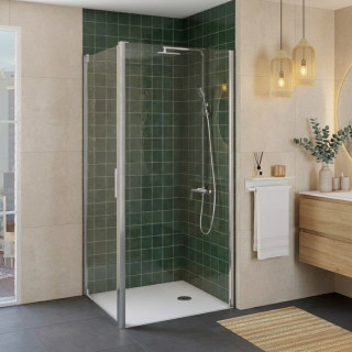 Paroi de douche retour fixe pour porte de douche pivotante 86.5-89x200 cm chromé Laja