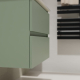Meuble salle de bain 70 cm - Plan vasque Solid surface - Vert mat - A suspendre - Karaib 2