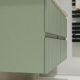 Meuble salle de bain 140 cm - Double vasque Solid surface - Vert strié mat - A suspendre - Karaib 2