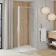 Paroi de douche retour fixe pour porte de douche pivotante 76.5-79x200 cm chromé Laja