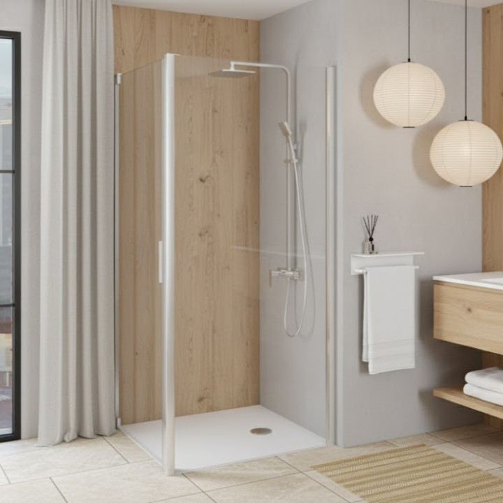 Paroi de douche retour fixe pour porte de douche pivotante 86.5-89x200 cm chromé Laja