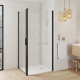 Paroi de douche retour fixe pour porte de douche pivotante 76.5-79x200 cm noir mat Laja