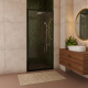 Porte de douche pivotante extensible 78-91x200 cm aluminium noir 6 mm anticalcaire réversible Laja