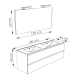 Ensemble meuble salle de bain 120 cm + plan céramique + miroir + led - Effet Chêne Hamiton - A suspendre - Bazil