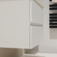 Meuble salle de bain 60 cm - Plan vasque céramique - Blanc strié mat - A suspendre - Karaib 2