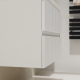 Meuble salle de bain 80 cm pour vasque à poser - Blanc strié mat - A suspendre - Karaib 2