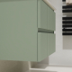 Meuble salle de bain 100 cm - Plan vasque céramique - Vert strié mat - A suspendre - Karaib 2