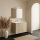 Ensemble meuble salle de bain 80 cm + plan c&eacute;ramique + miroir + led - Effet Ch&ecirc;ne Hamiton - A suspendre - 2 portes - Bazil