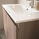 Ensemble meuble salle de bain 80 cm + plan céramique + miroir + led - Effet Chêne Hamiton - A suspendre - 2 portes - Bazil